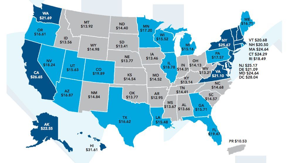 Rapport: En minstelønnsjobb kan ikke betale leien hvor som helst i USA.