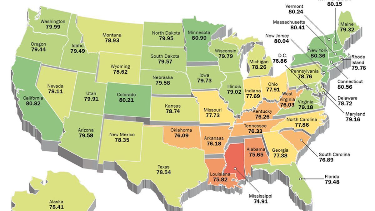 Hvor du bor i Amerika bestemmer, hvornår du dør