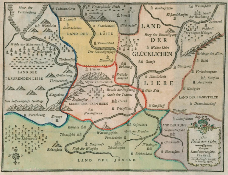   O mapa do século XVIII de Johann Breitkopf"Empire of Love"