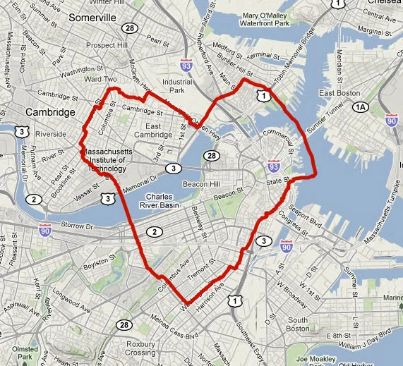   Um viajante faz uma caminhada em forma de coração por Boston