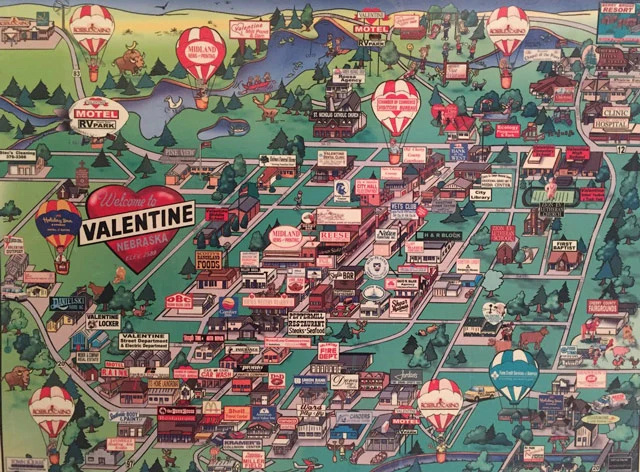   Um desenho da cidade de Valentine, Nebraska